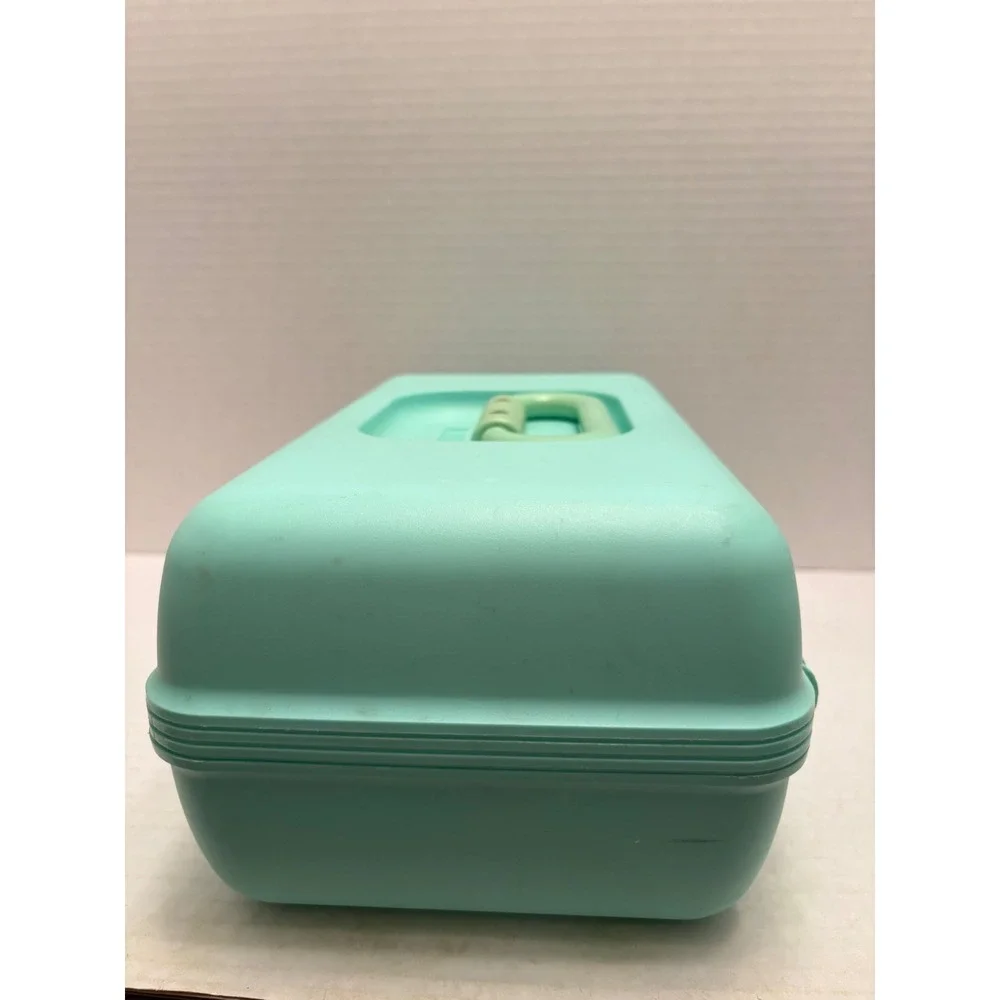 Vintage Caboodles Makeup Organizer Mint Green Model 2602 Plano Molding Co USA